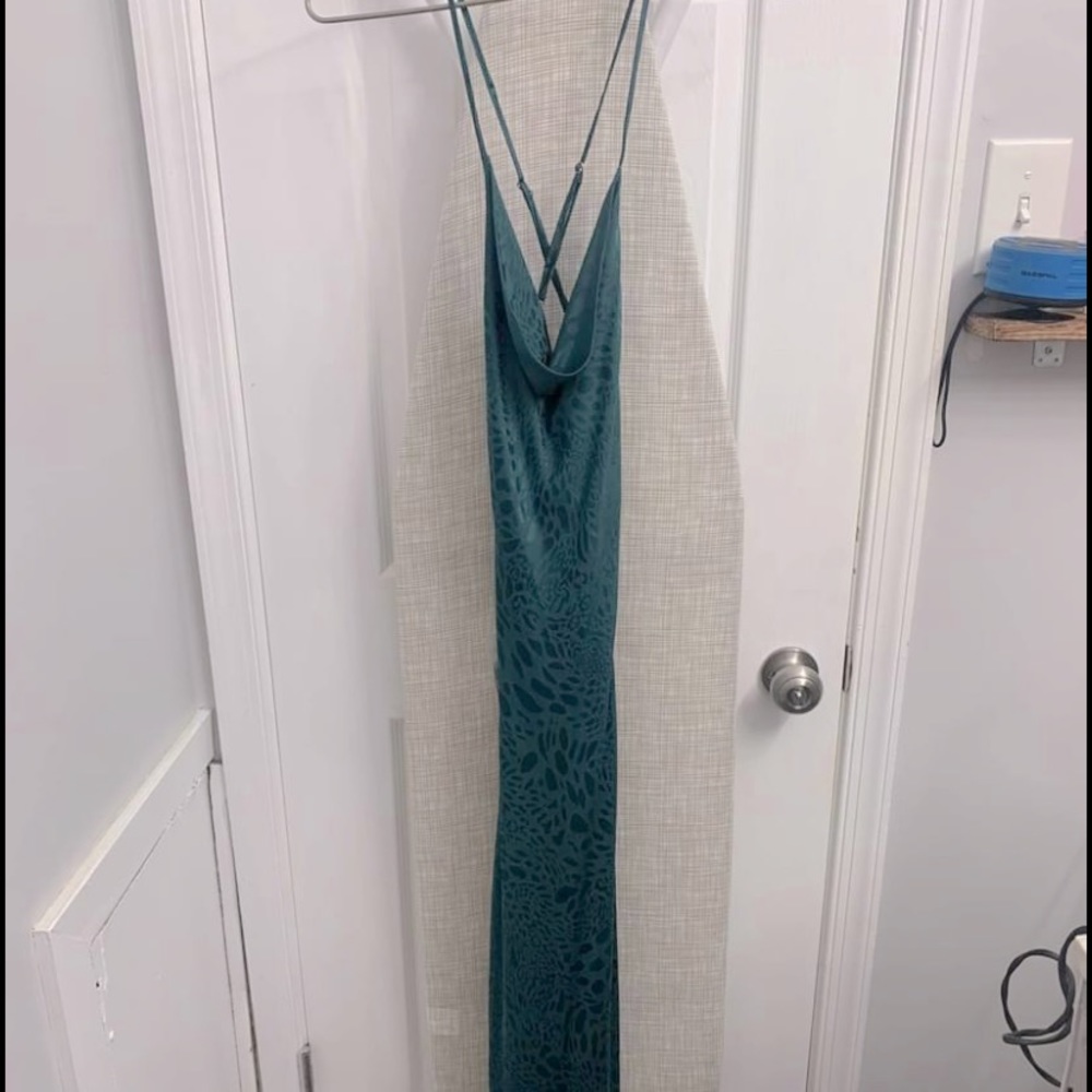 Dark Green Leopard Print Formal Dress